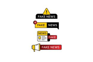 Fake News Ribbon Banner Set for Visual Communication and Awareness