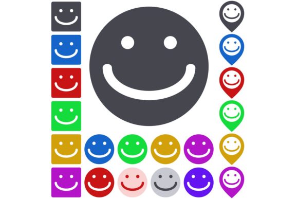 Flat Face Icon, Button Set: A Versatile Design Solution for Modern Projects